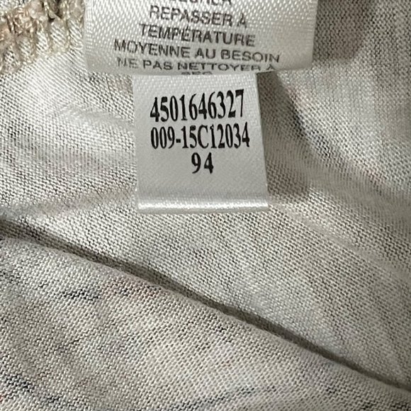 Chico’s women's size 1(8/M) brown print tie hem 3/4 sleeve v neck top - Picture 9 of 10